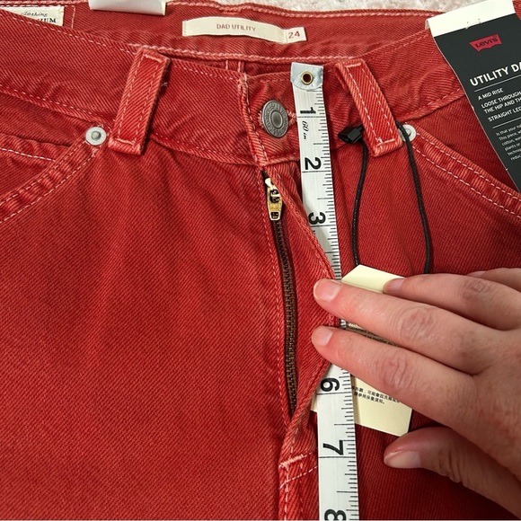NWT Levis Dad Utility Burnt Red Pants SZ 24 Fall Autumn Back to School Mid Rise - Picture 10 of 13